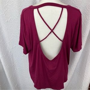 Chaser Criss Cross strappy Back tee 1X